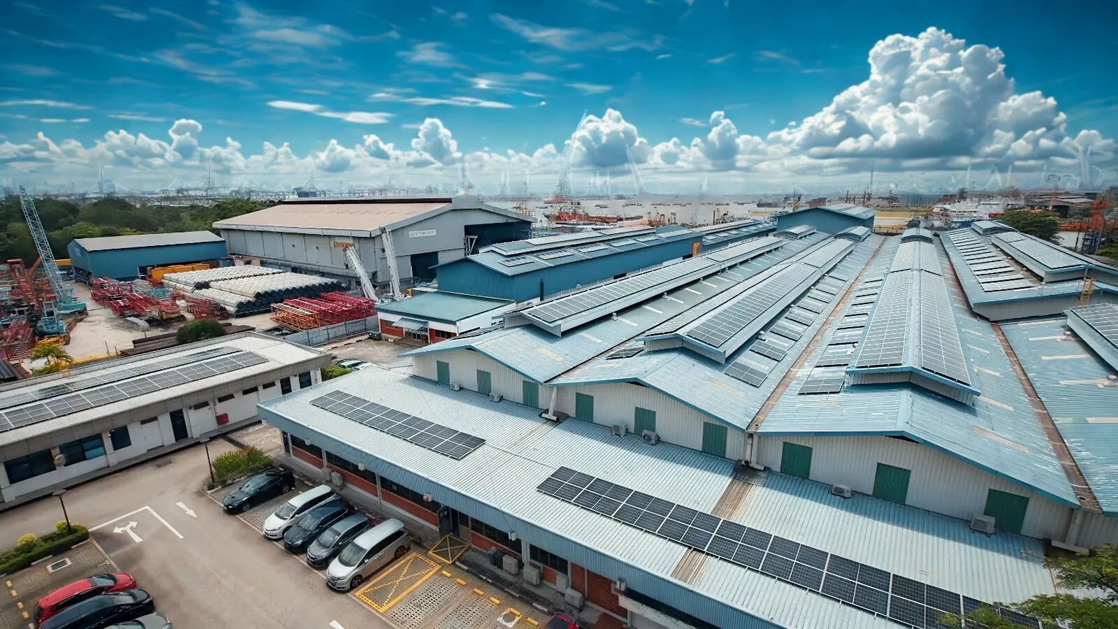 Wartsila Ship Building Services industrial rooftop solar Singapore waterfront